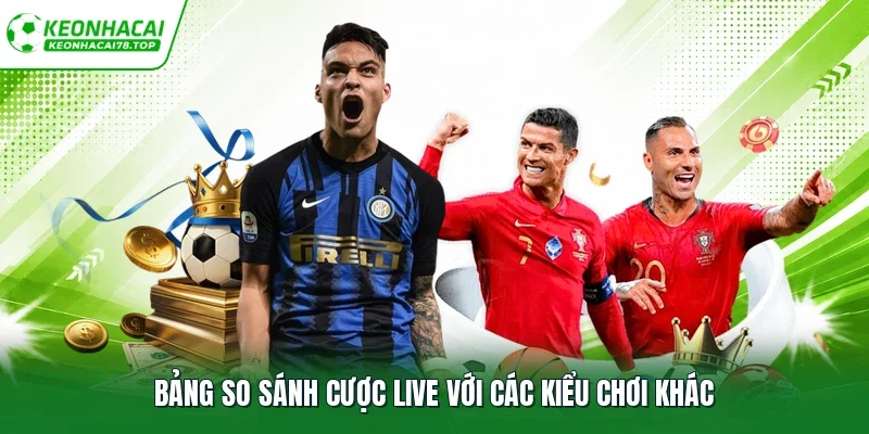 Bảng so sánh cược live với các kiểu chơi khác