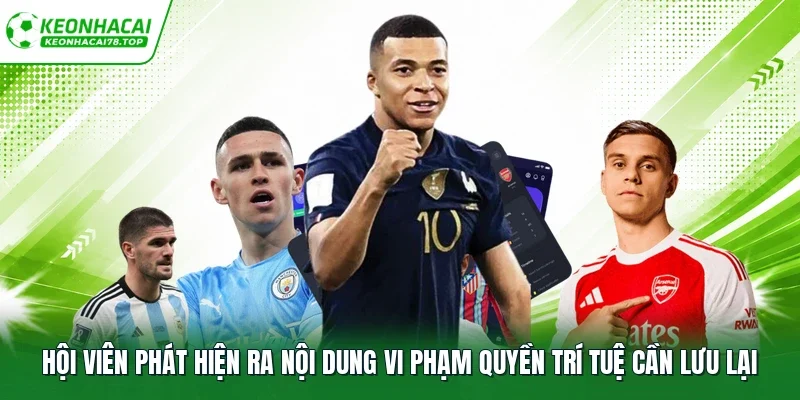 Hội viên phát hiện ra nội dung vi phạm quyền trí tuệ cần lưu lại