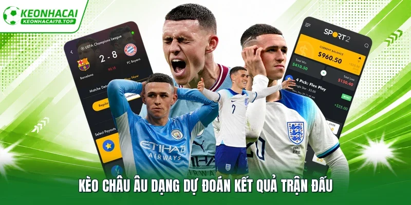 Kèo châu Âu dạng dự đoán kết quả trận đấu